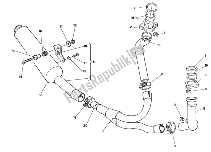 Toutes les pièces pour le Système D'échappement du Ducati Supersport 600 SS 1994